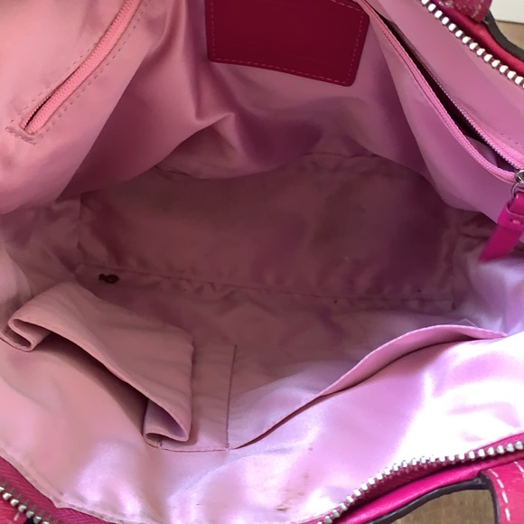 Coach C Optic Stitched Berry Patent Leather Tote - Picture 14 of 15